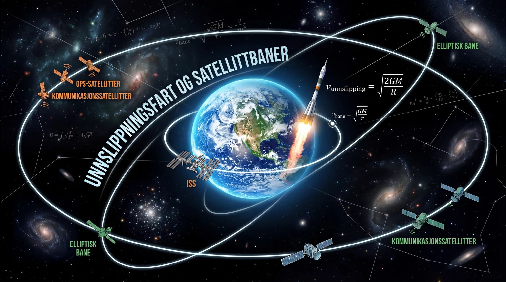 Unnslippningsfart og satellittbaner
