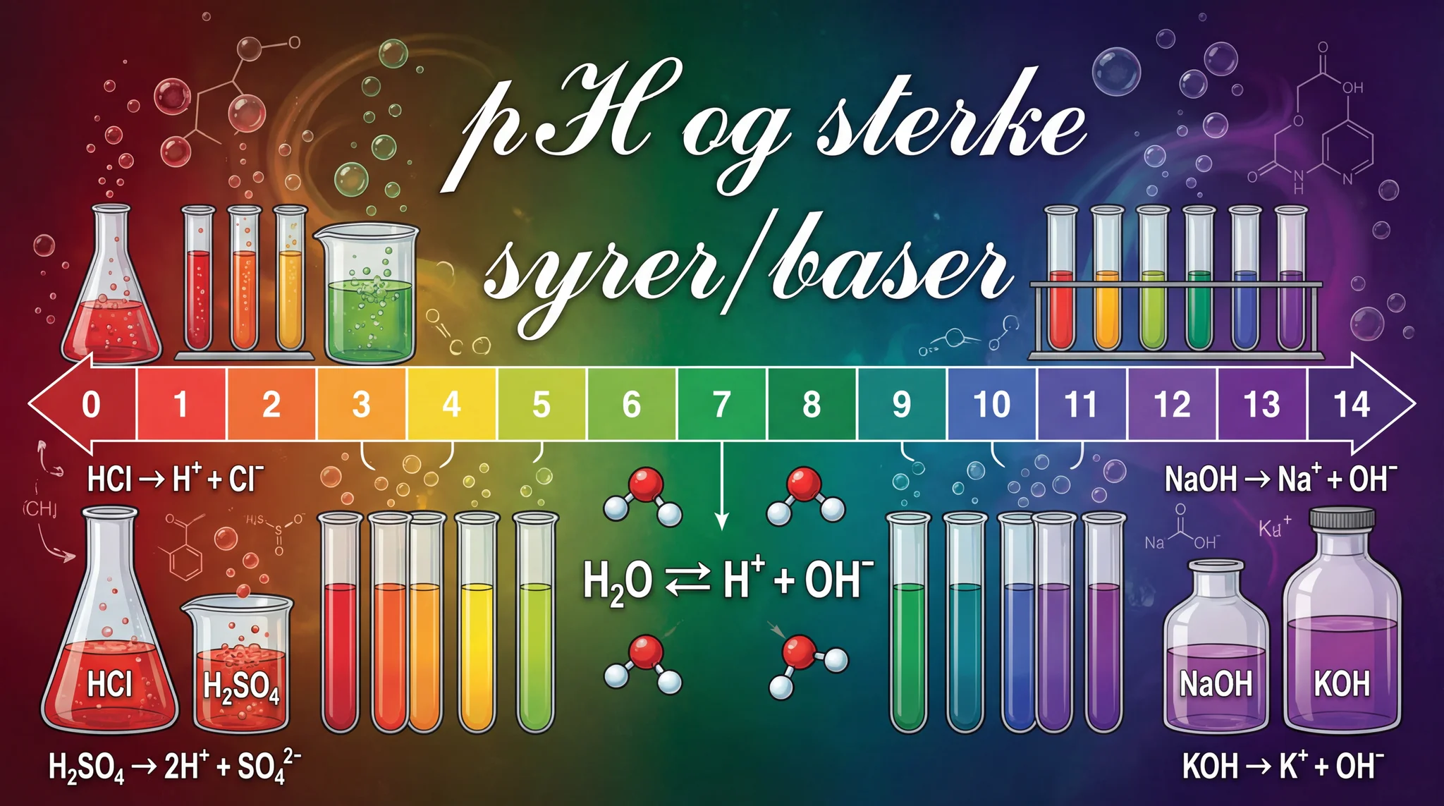 pH og sterke syrer/baser