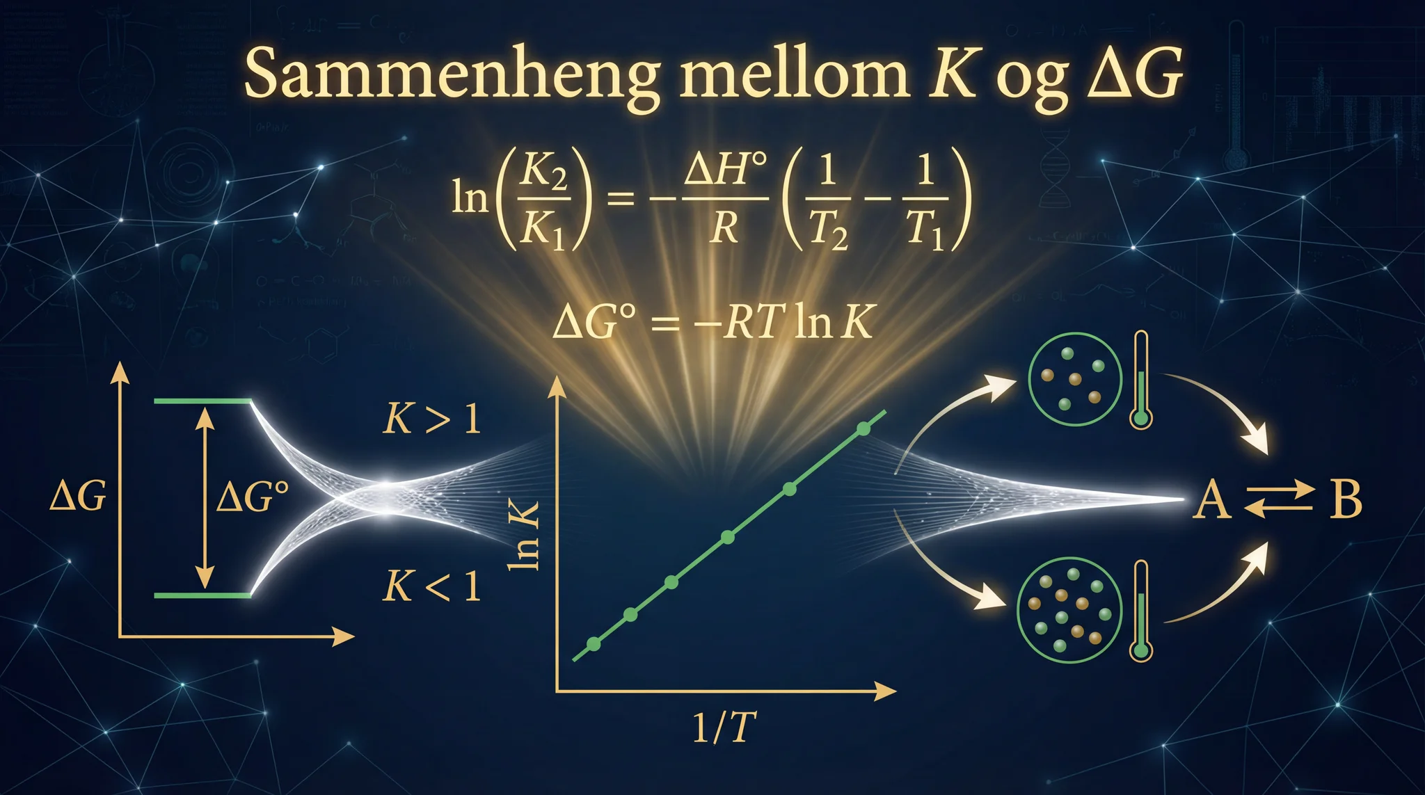 Sammenheng mellom K og ΔG