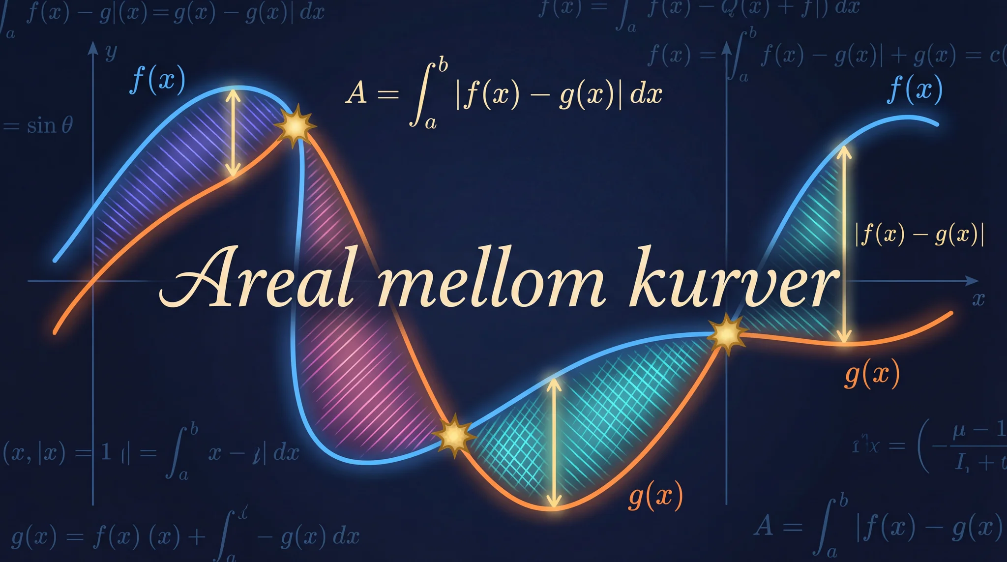 Areal mellom kurver